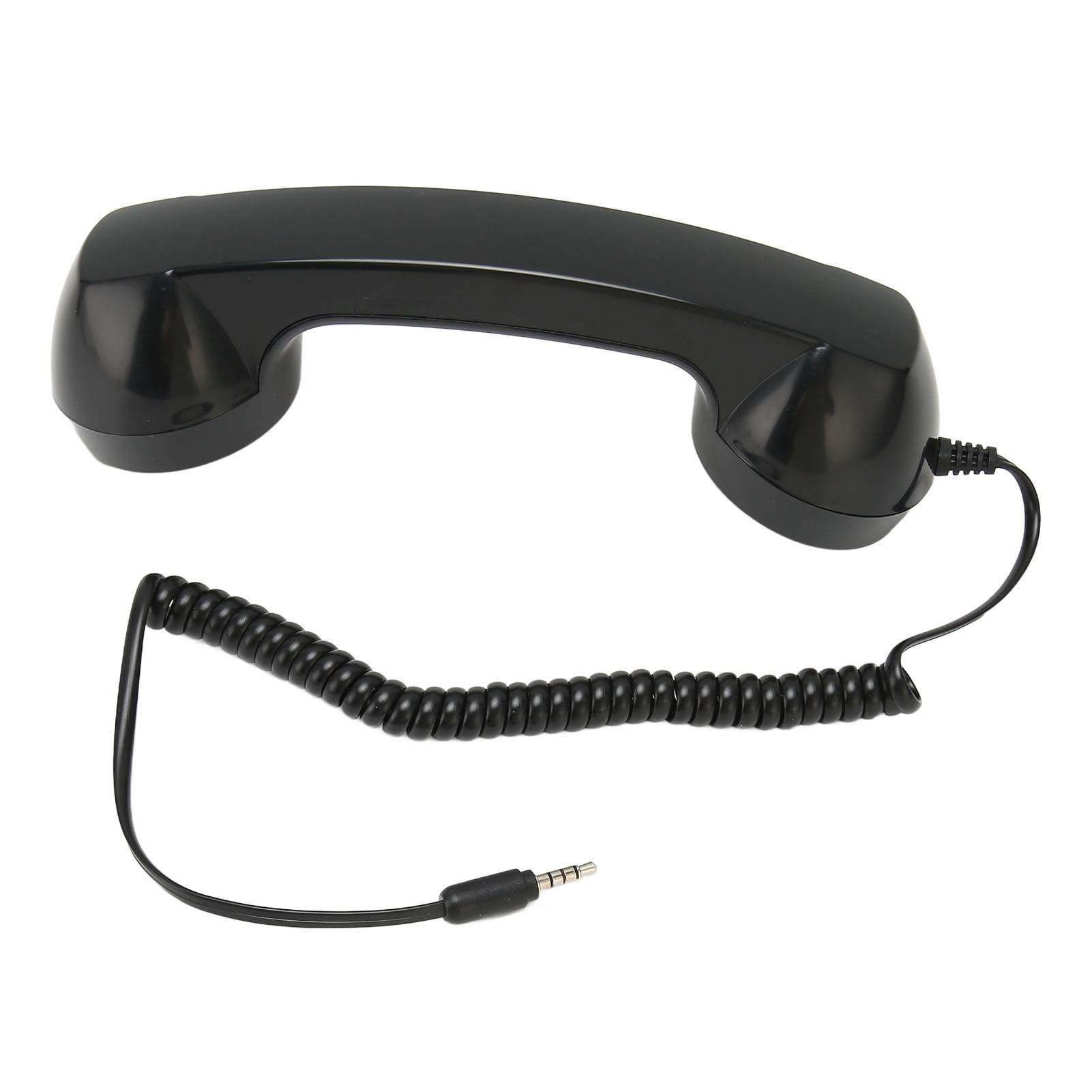 Black Tangxi retro handset receiver for mobile phones and computers, multifunction radiation-proof landline phone accessory.
