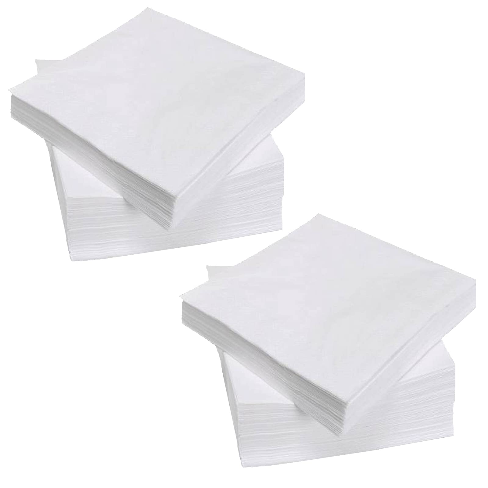 200 Count Napkins 2 Ply Plain White Beverage Napkins Disposable - Product Imagery