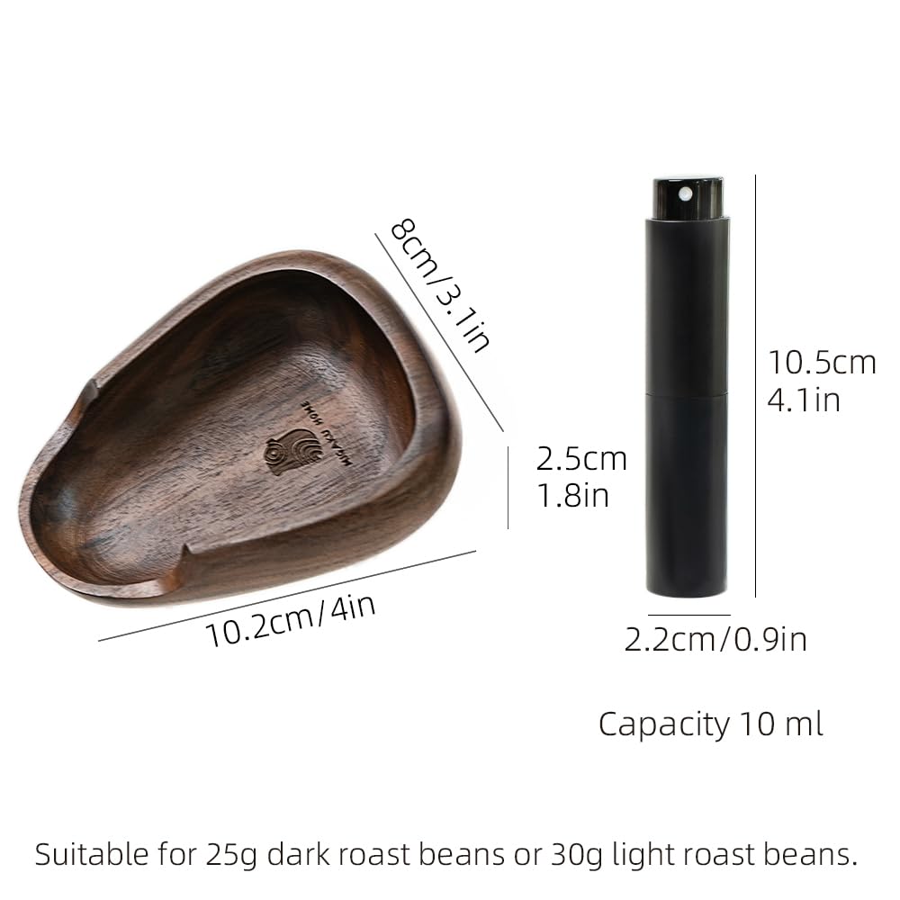 MIGAKU HOME Coffee Bean Dosing Cup & RDT Spray Bottle Set - Walnu - MIGAKU HOME Official Product View 3