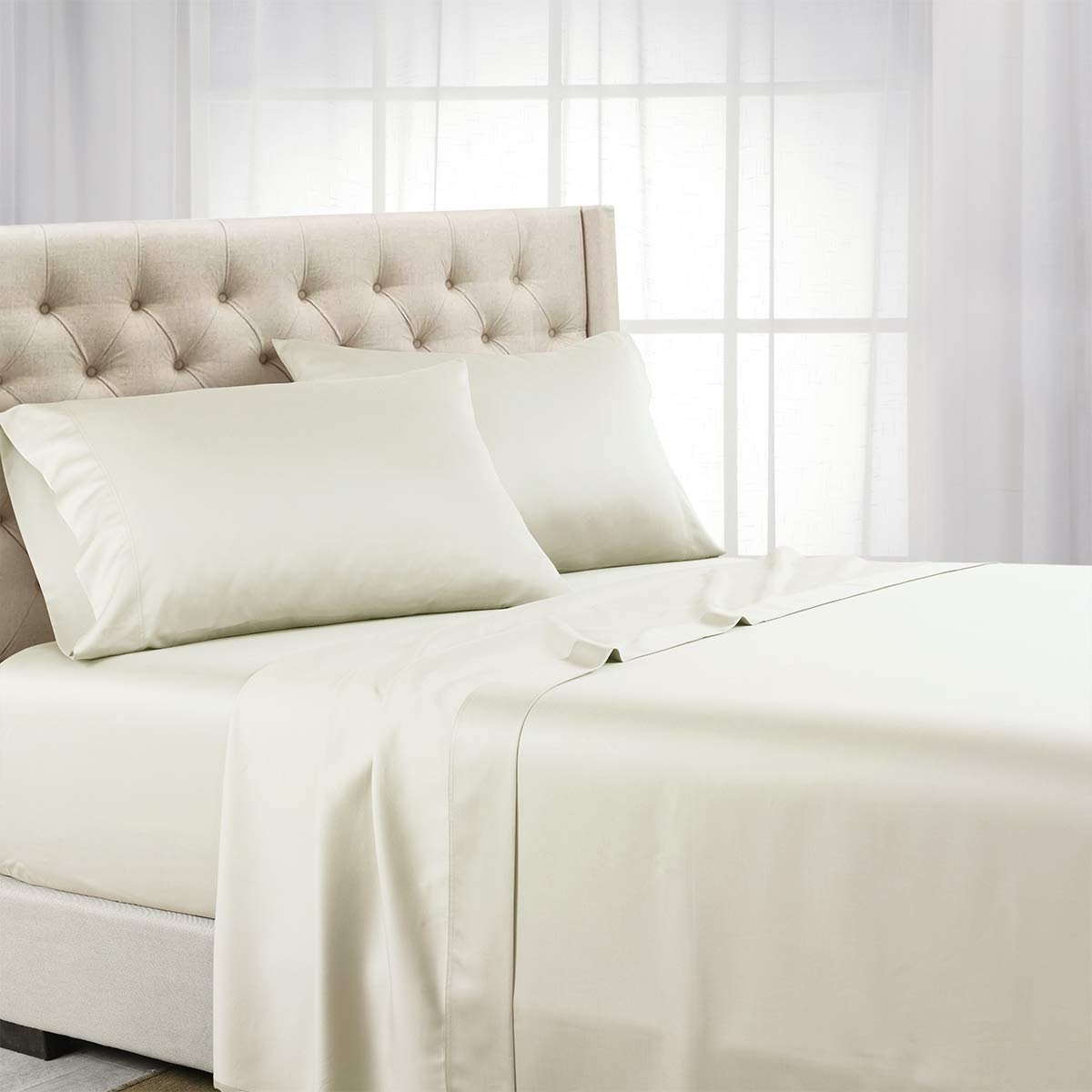 Royal Hotel Split King Tencel Lyocell Sheets Set, 600 Thread - Product Imagery