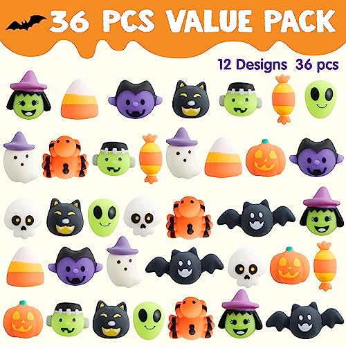 JOYIN 36 Pcs Halloween Mochi Squishy Toy in Blind Bags with 12 - Product Imagery