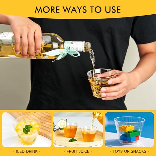 RACETOP 200 Pack 9 oz Clear Plastic Cups for Party - Product Imagery
