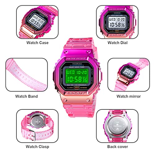 VIGOROSO Digital Watches for Women Waterproof Men's Wrist - Product Imagery