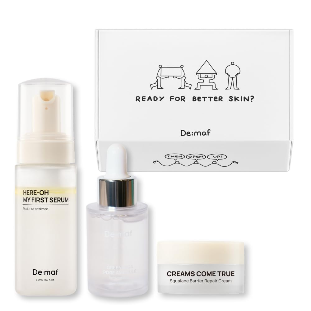Welcome Skincare Gift Kit – Bestseller 3-Step Skincare Set for Sensitive Skin & Barrier Care | Travel Size Skincare Gift Set for Mom & Women - De:maf Official Product View 2