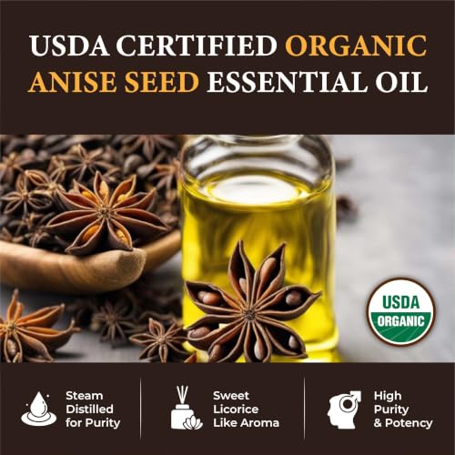 Anise Seed Organic Essential Oil - Steam Distilled Pure - Product Imagery