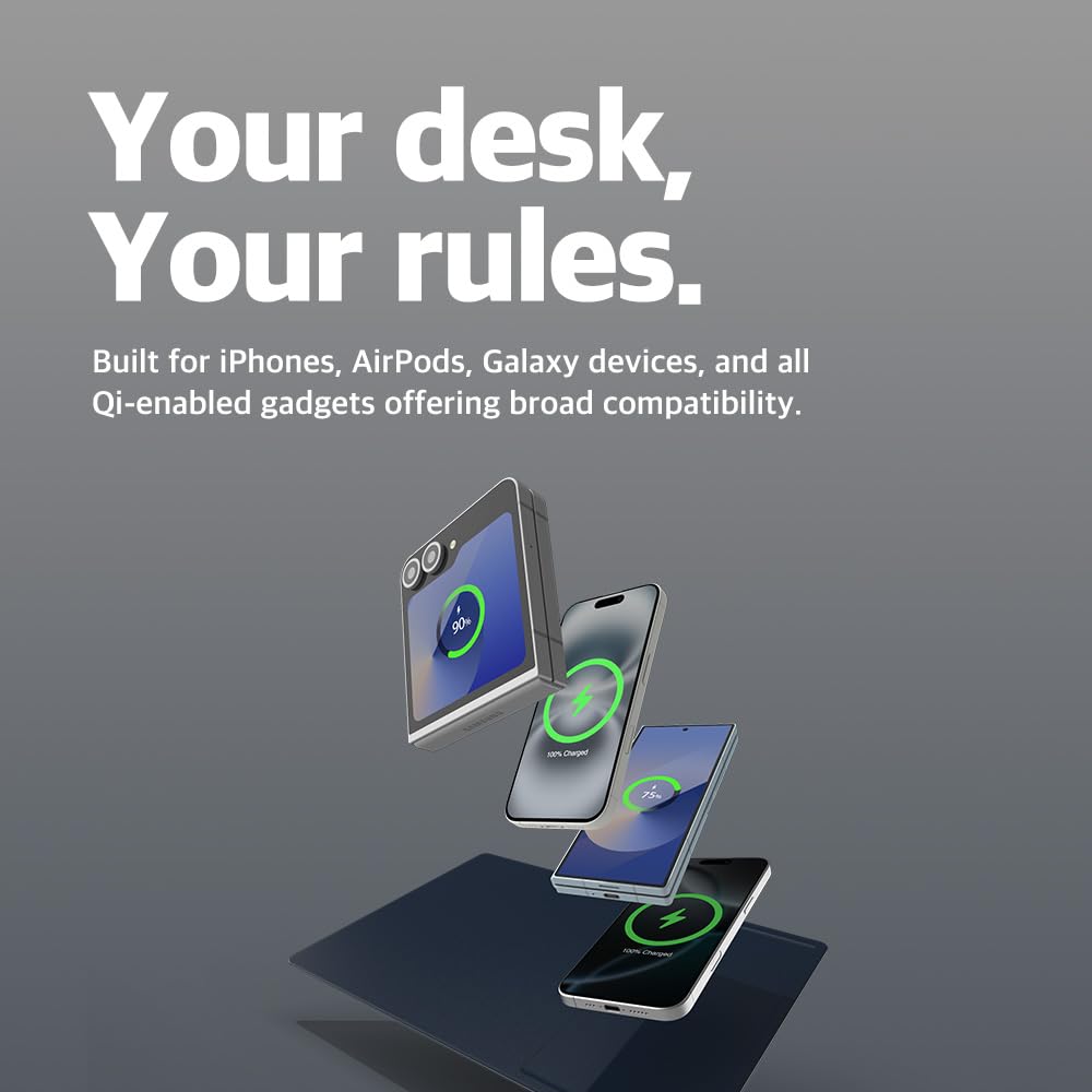 POUT H3 PRO Dual Qi Wireless Charging Mouse Pad Dual Fast - POUT Official Imagery - 7