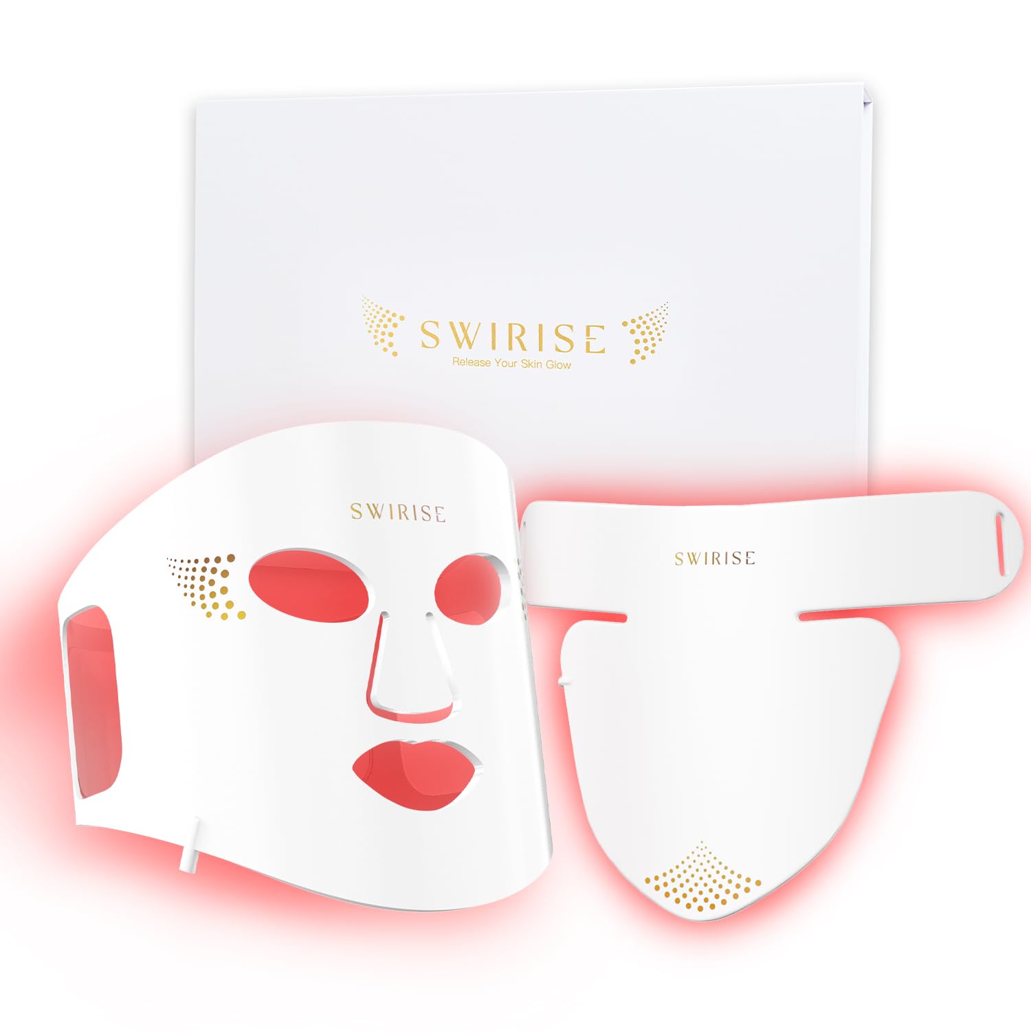 Red Light Therapy for Face &amp; Neck，Red Light Face Mask with 4 - SWIRISE