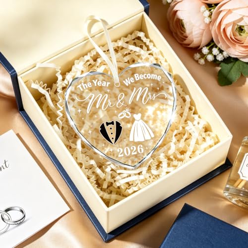 DPKOW Wedding Gifts for Couples 2026, Mr and Mrs Gifts Crystal - Product Imagery
