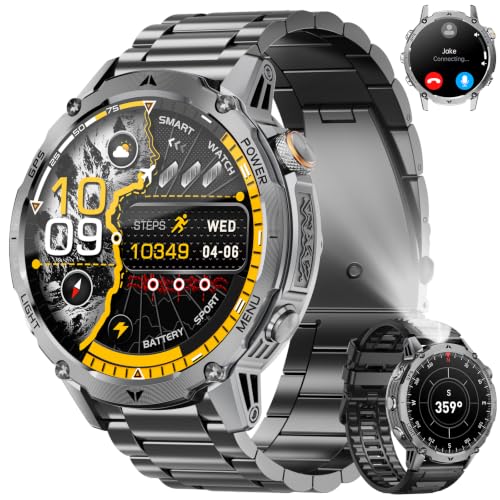 GPS Smart Watch for Men, 100-Day Battery, Bluetooth Call with - Product Imagery