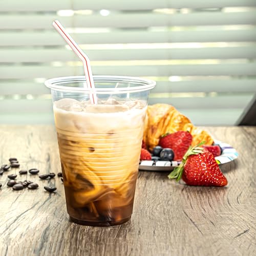 Amazon Basics Disposable Striped Plastic Flex Straws, BPA Free, - Product Imagery