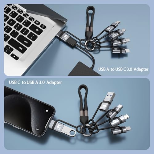 USB A to USB C 3.0 OTG Adapter, USB C to Micro Converter, IP to - Product Imagery