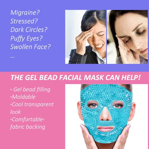 Cold Face Ice Mask Facial Ice Pack, Hot Cold Compress for Face - Product Imagery