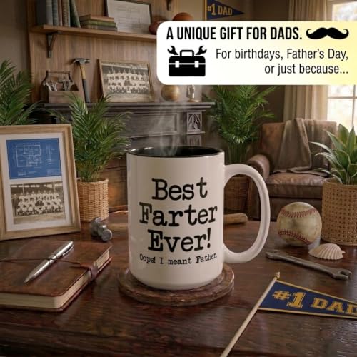 Artisan Owl Best Farter Ever I Mean Father Mug – Funny Dad - Product Imagery