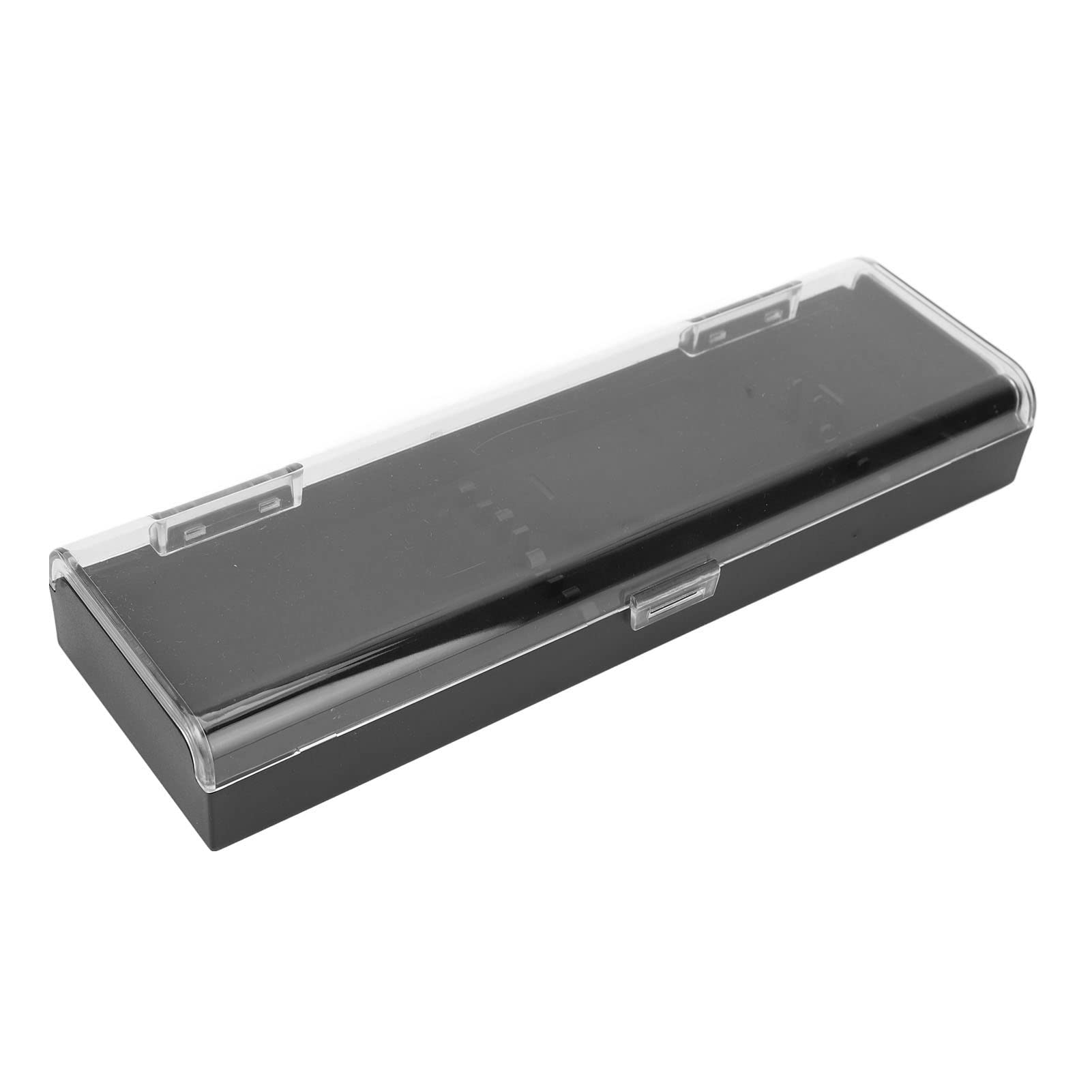 Nail Polish Organizer Case | ABS Tweezer Storage Box with Snap Lock | Fits 6-10 Tools for Salon, Travel, Home | Crystal Clear Lid, Matte Base, 13x4x1.5cm