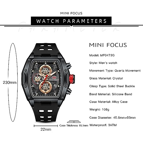 MF MINI FOCUS Men's Watch Analog Wrist Watchh for Men with - Product Imagery