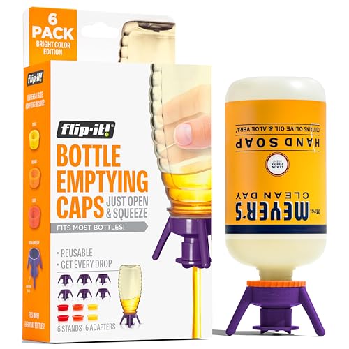 Flip-It! Bottle Emptying Kit – 6 Bottle Pack - No more wasted - Product Imagery