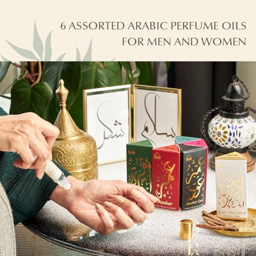 Dukhni Luxury Attar Set 6 x 6ml Roll on Perfume Oil | Muslim - Product Imagery