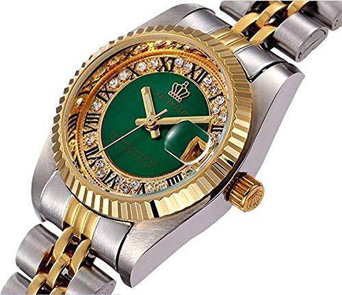 MASTOP Unisex Crystal Dial with Stainless Steel Two Tone Watch - Product Imagery