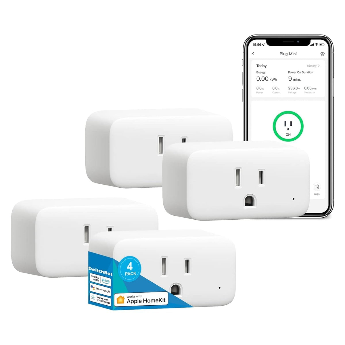 SwitchBot HomeKit Smart Plug Mini 15A No Hub Required Energy - SwitchBot Official Imagery - 2