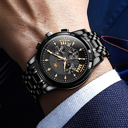 OLEVS Men Watches Luxury Waterproof Luminous Easy Read - Product Imagery