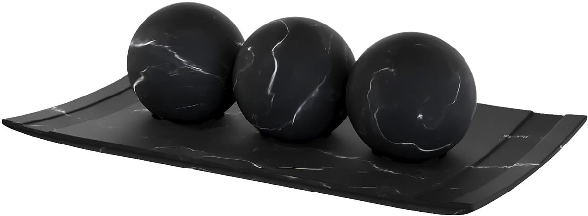 Creative Scents Black Marble Look Home Decor Bowl and Orb - Creative Scents Official Imagery - 1