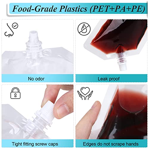 24 Pcs Plastic Flasks, 8 Oz Concealable and Reusable Drink - Product Imagery