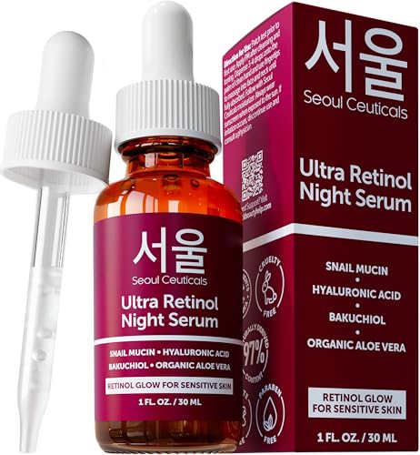 SeoulCeuticals 1% Retinol Snail Mucin Night Serum for Face - SeoulCeuticals Official Product View 1