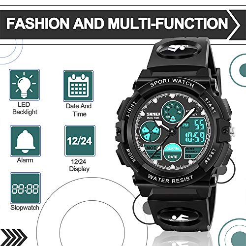 Kids Digital Watches, LED Waterproof Sports Watches for Kids- - Product Imagery