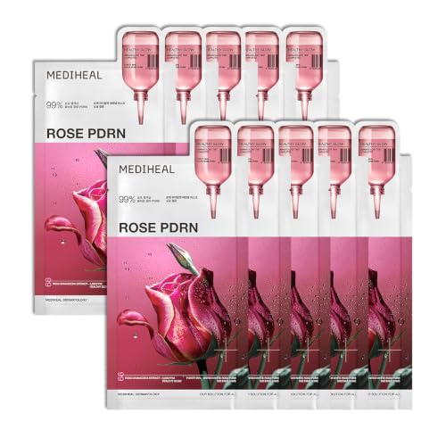 MEDIHEAL Rose PDRN Essential Face Sheet Mask, Healthy Glow (10ea) - MEDIHEAL Official Product View 1
