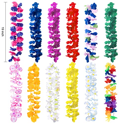 JOYIN 12 Pieces Luau Party Glasses and 12 Pieces Hawaiian Leis, - Product Imagery