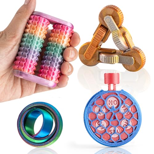 4 Pack Mechanical Fidget Toys Set, Stress Relief Desk Fidget - Product Imagery