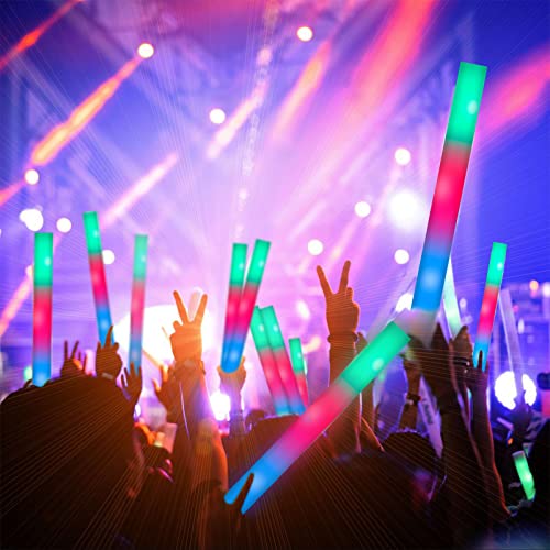 28PCS LED Foam Glow Sticks, Foam Light up Sticks Bulk Party Pack - Product Imagery
