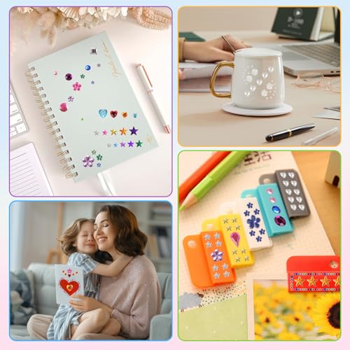 JIUZHU 7500+PCS Jewel Stickers for Crafts, Self Adhesive Gem - Product Imagery