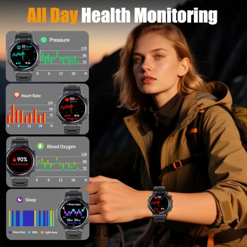 Jugeman Military Smart Watch for Men with Dual-Band GPS, 5ATM - Product Imagery