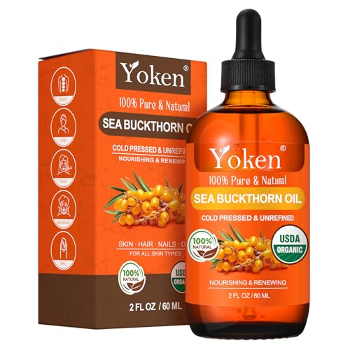USDA Sea Buckthorn Oil Organic 2oz Cold Pressed Berry Oil - Yoken Official Imagery - 1