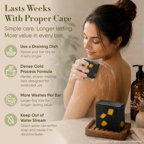 360Feel Mens Bar Soap - Made in the USA - Castile Handmade All - Product Imagery