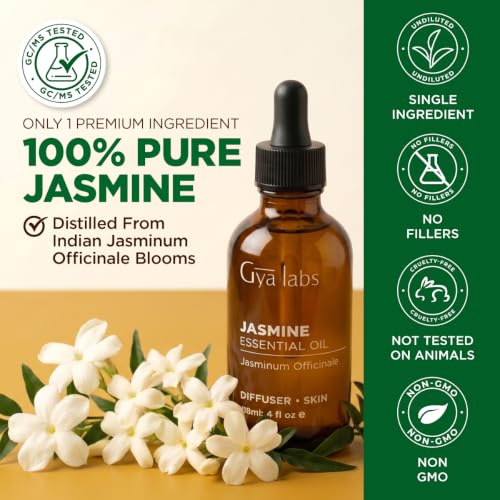 100% Pure Jasmine Essential Oil for Skin & Diffuser - 4 Fl Oz - Product Imagery
