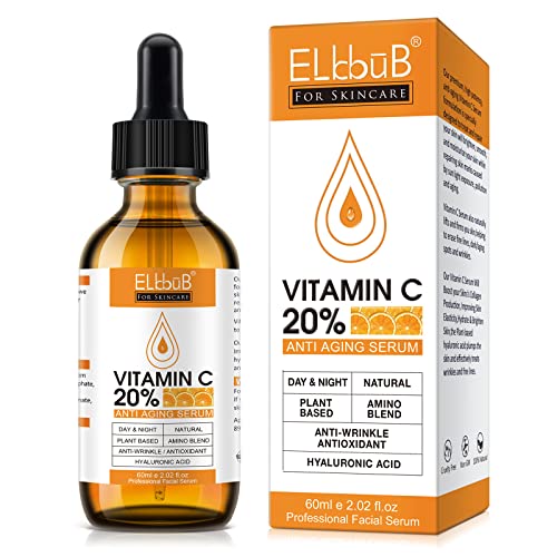 ELBBUB Premium 20% Vitamin C Serum For Face with Hyaluronic Acid, Retinol & - ELBBUB Official Product View 1