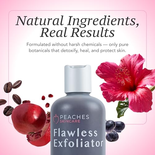 Peaches Skin Care Face Exfoliator Scrub - Vegan Daily Facial - Product Imagery