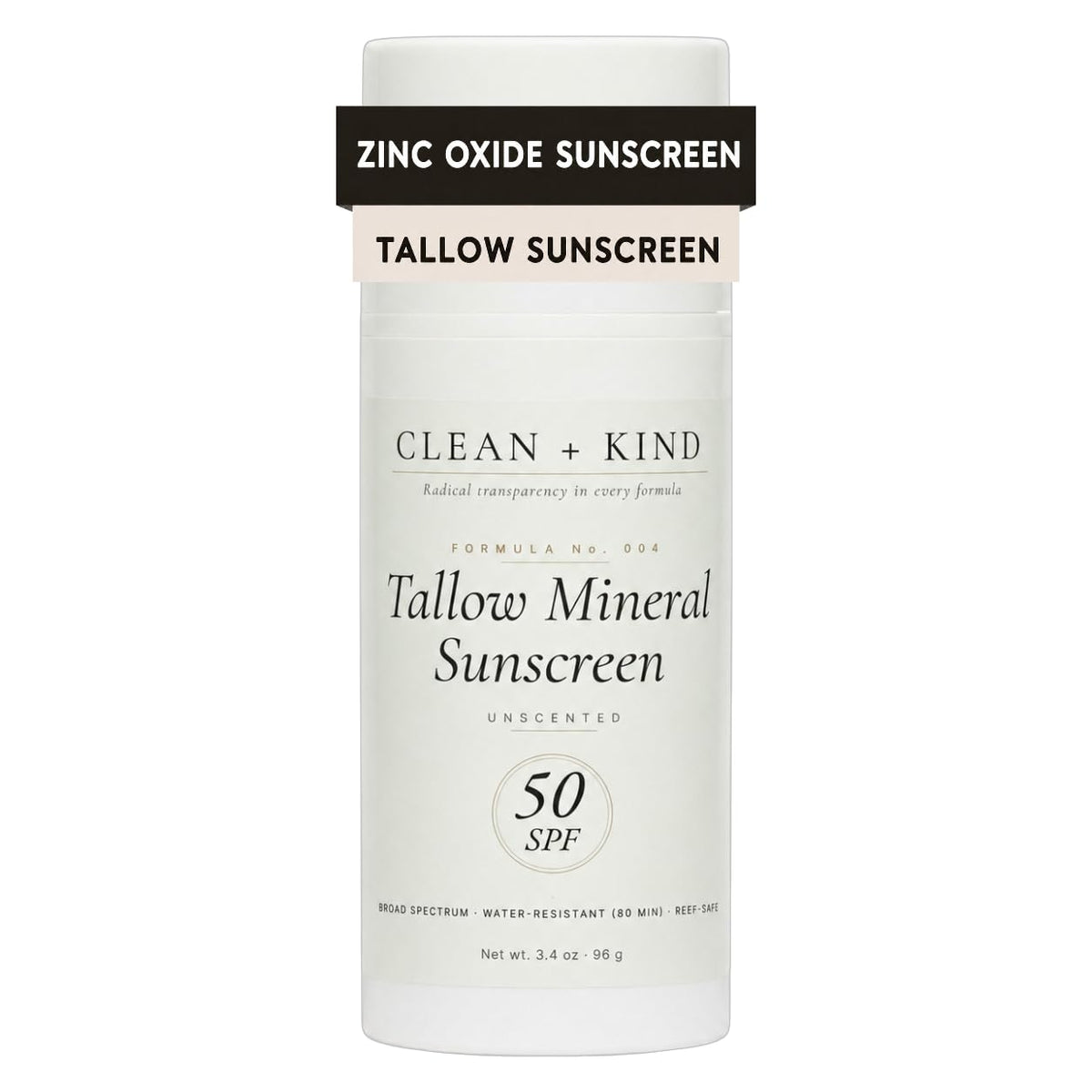Organic Beef Tallow Sunscreen SPF 50 Zinc Oxide Unscented - Clean + Kind Official Imagery - 2