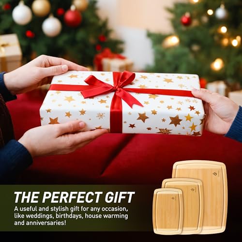 Bamboo Cutting Board Set Non Slip Feet Over Sink Tablas Para - Product Imagery