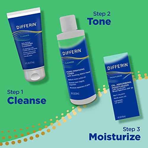 Differin Daily Oil Free Hydrating Face Wash for Acne Prone Skin, - Product Imagery