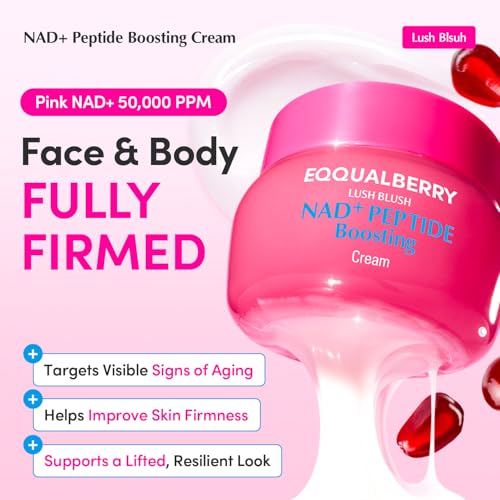 EQQUALBERRY NAD+ Peptide Boosting Cream – NAD+ 5% & 13 Peptides - Product Imagery