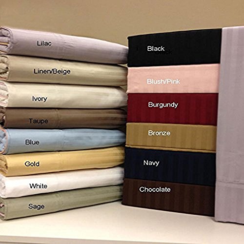 Royal Hotel Bedding Striped Ivory 300-Thread-Count 4pc King Bed - Product Imagery