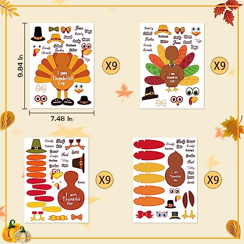 Thanksgiving Crafts for Kids, Make-a-Turkey Crafts Stickers - Product Imagery