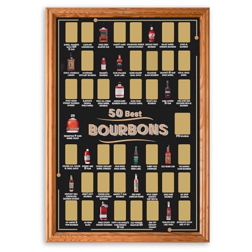EIHFHIE Top 50 Bourbon Bucket List Scratch Off Poster (12x18 In) - Product Imagery