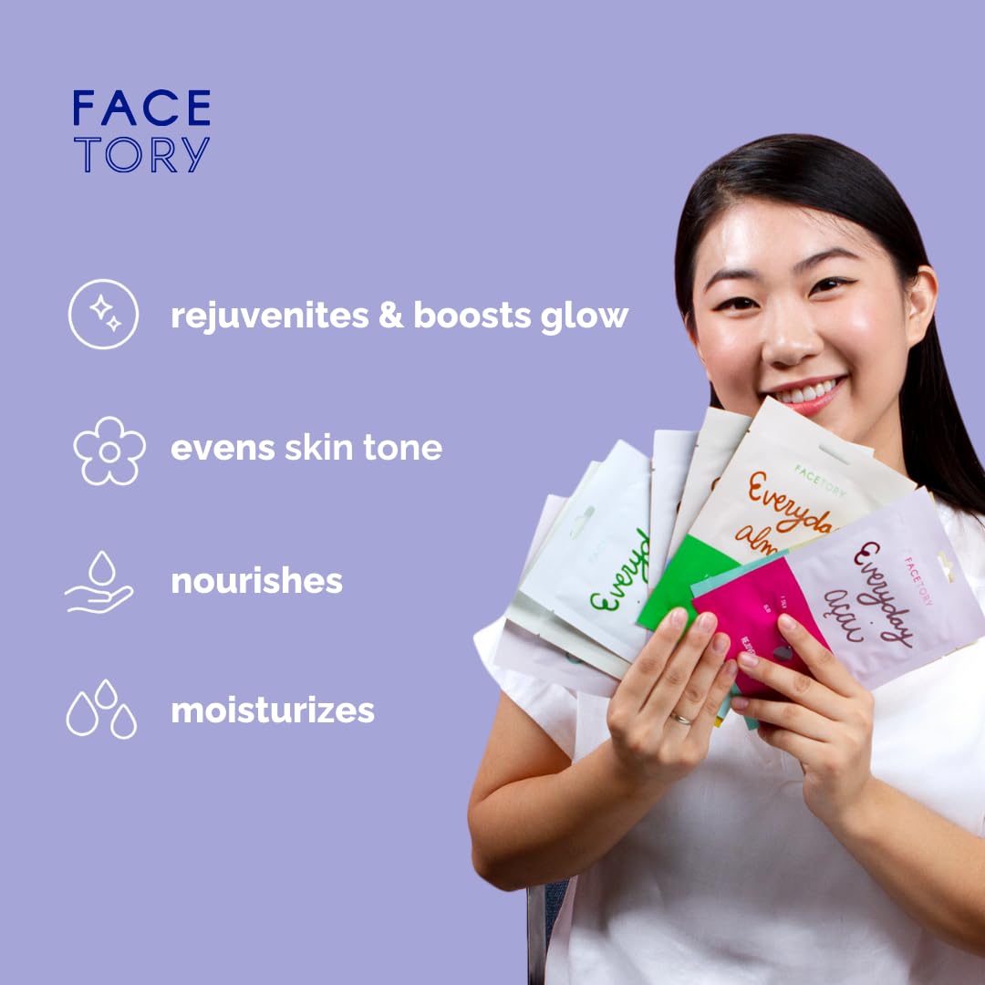FACETORY Everyday 8 Korean Face Mask Variety Pack Hydrate - FACETORY Official Product Imagery - 4