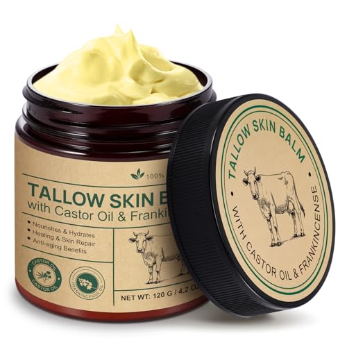 Tallow Balm With Castor Oil and Frankincense Skin Balm, Beef - Product Imagery