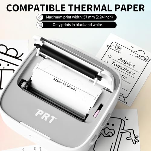 PRT Mini Sticker Printer, Portable Thermal Printer with 1Roll - Product Imagery
