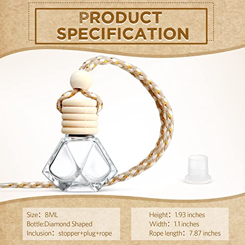 BBTO 50 Pcs Hanging Car Air Freshener Car Diffuser Bottles Empty - Product Imagery